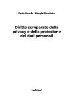 Diritto comparato della privacy e della protezione dei dati personali
 8855268864, 9788855268868