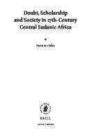 Doubt, Scholarship and Society in 17th-Century Central Sudanic Africa [1 ed.]
 9789004324480, 9789004311909