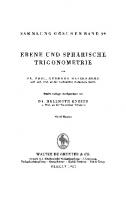 Ebene und sphärische Trigonometrie [5. Aufl. Reprint 2015]
 9783111360058, 9783111002743
