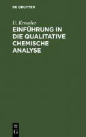 Einführung in die qualitative chemische Analyse [Reprint 2022 ed.]
 9783112633106