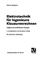 Elektrotechnik für Ingenieure Klausurenrechnen  [3 ed.]
 3834803006, 9783834803009