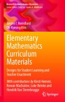 Elementary Mathematics Curriculum Materials (Research in Mathematics Education)
 3030385876, 9783030385873
