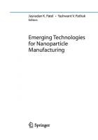 Emerging Technologies for Nanoparticle Manufacturing
 3030507025, 9783030507022
