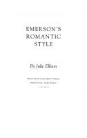 Emerson's Romantic Style [Course Book ed.]
 9781400853939