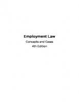 Employment law : concepts and cases [4th edition.]
 9780409344707, 0409344702