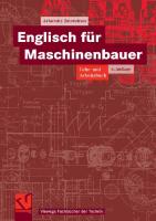 Englisch für Maschinenbauer: Lehr- und Arbeitsbuch (Viewegs Fachbücher der Technik) (German Edition)
 9783834801319, 3834801313