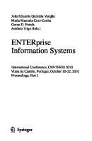 ENTERprise Information Systems, Part I: International Conference, CENTERIS 2010, Viana do Castelo, Portugal, October 20-22, 2010, Proceedings, Part I ... in Computer and Information Science, 109)
 3642164013, 9783642164019
