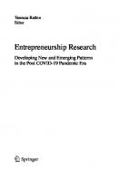 Entrepreneurship Research: Developing New and Emerging Patterns in the Post COVID-19 Pandemic Era
 9819944511, 9789819944514