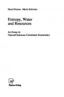 Entropy, Water and Resources: An Essay in Natural Sciences-Consistent Economics
 3790824151, 9783790824155