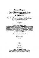 Entscheidungen des Reichsgerichts in Zivilsachen: Sachenrecht, 2 [Reprint 2018 ed.]
 9783111333366, 9783110986662