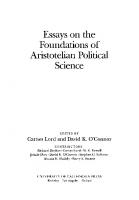 Essays on the Foundations of Aristotelian Political Science [Reprint 2020 ed.]
 9780520323513