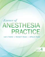 Essence of Anesthesia Practice [4th Edition]
 0323394973, 9780323395427, 9780323395410, 9780323394970