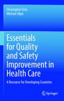 Essentials for Quality and Safety Improvement in Health Care: A Resource for Developing Countries
 3030924815, 9783030924812