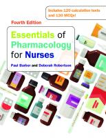 Essentials of Pharmacology for Nurses [4 ed.]
 9780335248452, 0335248454