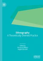 Ethnography: A Theoretically Oriented Practice [1st ed.]
 9783030517199, 9783030517205