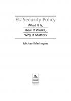 EU Security Policy: What it Is, How it Works, Why it Matters
 9781685850425