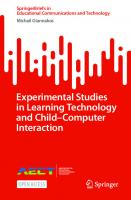 Experimental Studies in Learning Technology and Child–Computer Interaction (SpringerBriefs in Educational Communications and Technology)
 3031143493, 9783031143496