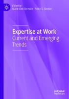 Expertise at Work: Current and Emerging Trends
 3030643700, 9783030643706