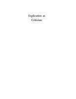 Explication as criticism: selected papers from the English Institute, 1941-1952
 9780231881968, 9780231026703
