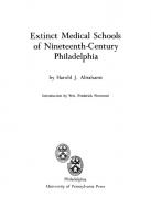 Extinct Medical Schools of Nineteenth-Century Philadelphia [Reprint 2016 ed.]
 9781512800227
