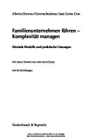 Familienunternehmen führen - Komplexität managen: Mentale Modelle und praktische Lösungen
 9783666403224, 9783525403228, 9783647403229