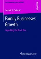 Family Businesses’ Growth: Unpacking the Black Box (Familienunternehmen und KMU)
 3658293950, 9783658293956