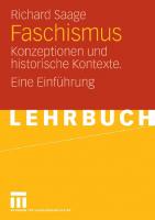 Faschismus: Konzeptionen und historische Kontexte. Eine Einführung (German Edition)
 3531153870, 9783531153872