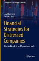 Financial Strategies for Distressed Companies: A Critical Analysis and Operational Tools (Contributions to Finance and Accounting)
 3030657515, 9783030657512