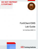 Fortinet FortiClient EMS Lab Guide for FortiClient EMS 7.0