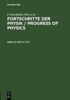 Fortschritte der Physik / Progress of Physics: Band 25, Heft 6 1977 [Reprint 2021 ed.]
 9783112519462, 9783112519455