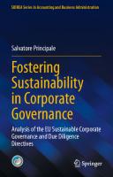 Fostering Sustainability in Corporate Governance: Analysis of the EU Sustainable Corporate Governance and Due Diligence Directives (SIDREA Series in Accounting and Business Administration) [1st ed. 2023]
 3031303539, 9783031303531