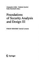 Foundations of Security Analysis and Design III: FOSAD 2004/2005 Tutorial Lectures (Lecture Notes in Computer Science, 3655)
 3540289550, 9783540289555