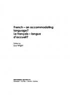 French - An Accommodating Language?: Le francais: langue d'accueil?
 9781853596780