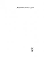 Frequency Effects in Language Acquisition: Defining the Limits of Frequency as an Explanatory Concept
 9783110977905, 9783110196719