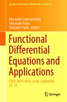 Functional Differential Equations and Applications: FDEA-2019, Ariel, Israel, September 22–27 (Springer Proceedings in Mathematics & Statistics, 379)
 9811662967, 9789811662966