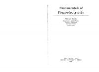 Fundamentals of Piezoelectricity (Oxford Science Publications)
 0198564600, 9780198564607