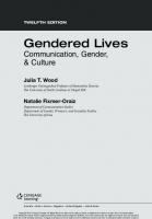 Gendered Lives: Communication, Gender, & Culture [Twelfth Edition]
 9781305280274