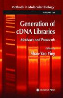 Generation of cDNA Libraries: Methods and Protocols (Methods in Molecular Biology, 221)
 1588290662, 9781588290663