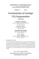 Geochemistry of Geologic CO2 Sequestration
 9781501508073, 9780939950928