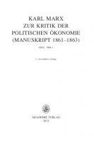 Gesamtausgabe (MEGA): BAND 3 Karl Marx: Zur Kritik der politischen Ökonomie (Manuskript 1861-1863)
 9783050063485, 9783050060040