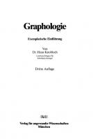 Graphologie: Exemplarische Einführung
 9783486816846, 9783486299472