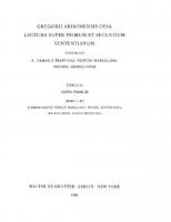 Gregorii Ariminensis OESA Lectura super Primum et Secundum Sententiarum: Tomus II Super Primum (Dist 7-17) [Reprint 2010 ed.]
 9783110853742, 9783110065176