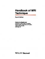 Handbook of MRI Technique [4 ed.]
 9781118661628, 2014016548