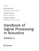 Handbook of Signal Processing in Acoustics [1 ed.]
 9780387776989, 0387776982