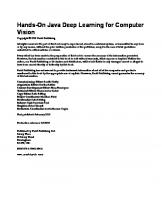 Hands-On Java Deep Learning for Computer Vision - Implement machine learning and neural network methodologies to perform computer vision-related tasks.
 9781789613964