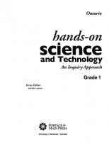 Hands-On Science and Technology for Ontario, Grade 1 : An Inquiry Approach
 9781553799368, 9781553797067