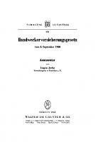 Handwerkerversicherungsgesetz: Vom 8. September 1960. Kommentar [Reprint 2019 ed.]
 9783110893410, 9783110011838