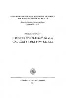 Hausens Scheltliet (MF 47,33) und der Sumer von Triere [Reprint 2021 ed.]
 9783112564301, 9783112564295