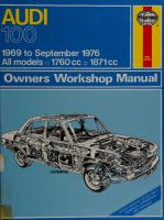 Haynes Audi 100 Owners Workshop Manual
 0856965006, 9780856965005