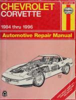 Haynes Chevrolet Corvette 1984 thru 1996 Automotive Repair Manual
 1563922266, 9781563922268